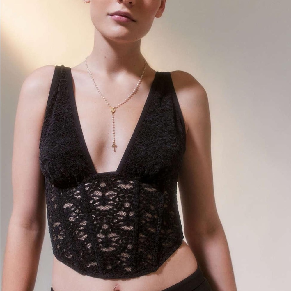 Urban Outfitters out from under dark romantic convertible corset in black